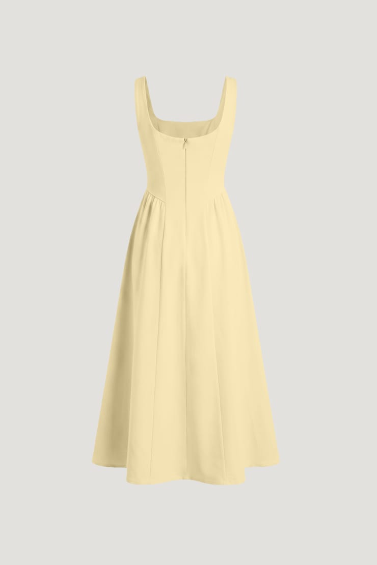 Irina Ponte Midi Dress Pale Yellow large