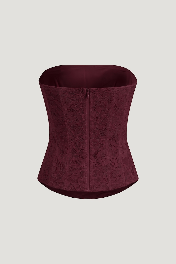 Lace Corset Top Maroon Banner large