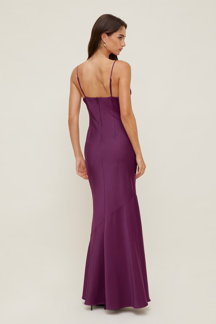 Bustier Satin Maxi Dress Plum Caspia Purple large