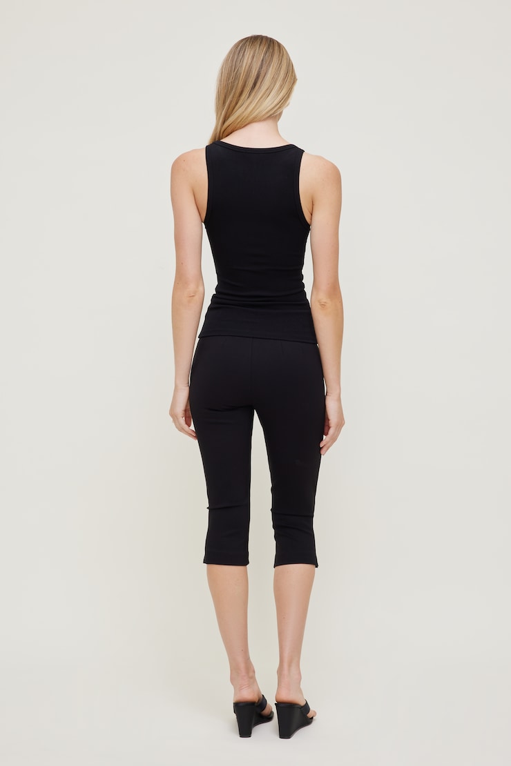 Ellie Ribbed Tank Top Jet Black large