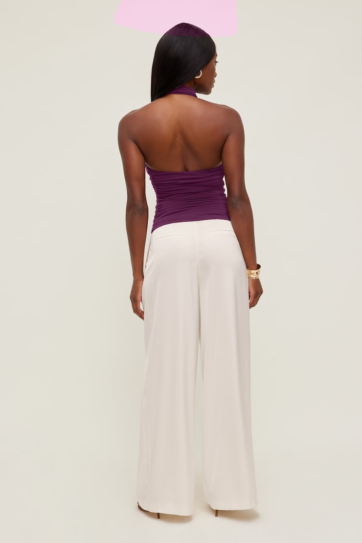 Pantalon en satin à jambe large