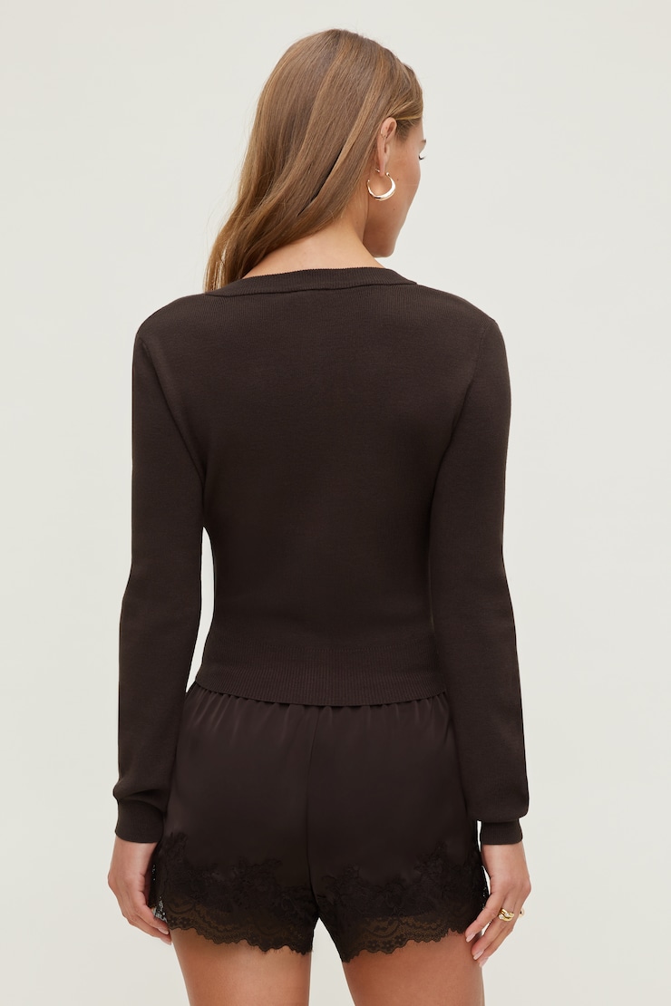 Rebecca Rebecca Crewneck Cardigan Blue | Dynamite