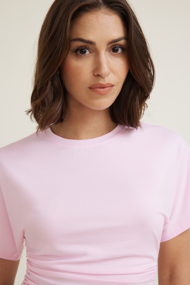 Andrea Jersey T Shirt Parfait Pink large