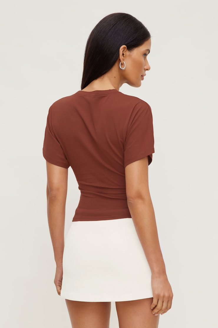 Andrea Jersey T Shirt Dark Paprika Burgundy large