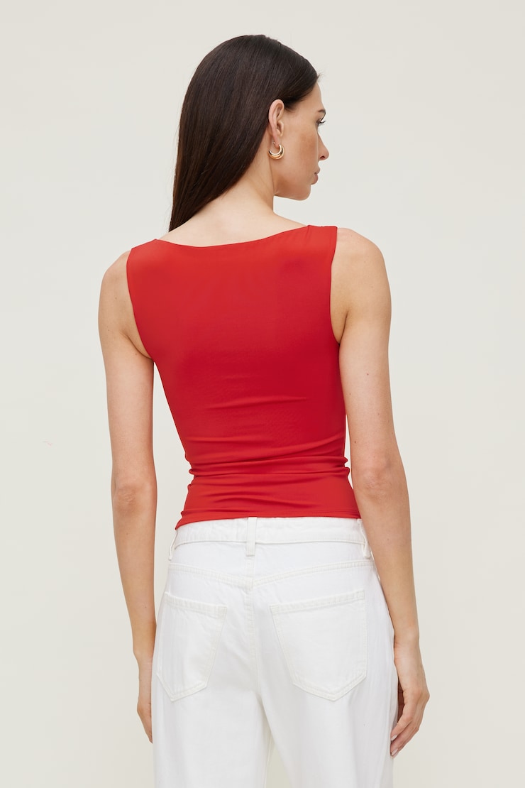 Nola Sculpt Tank Top Goji Berry Red large