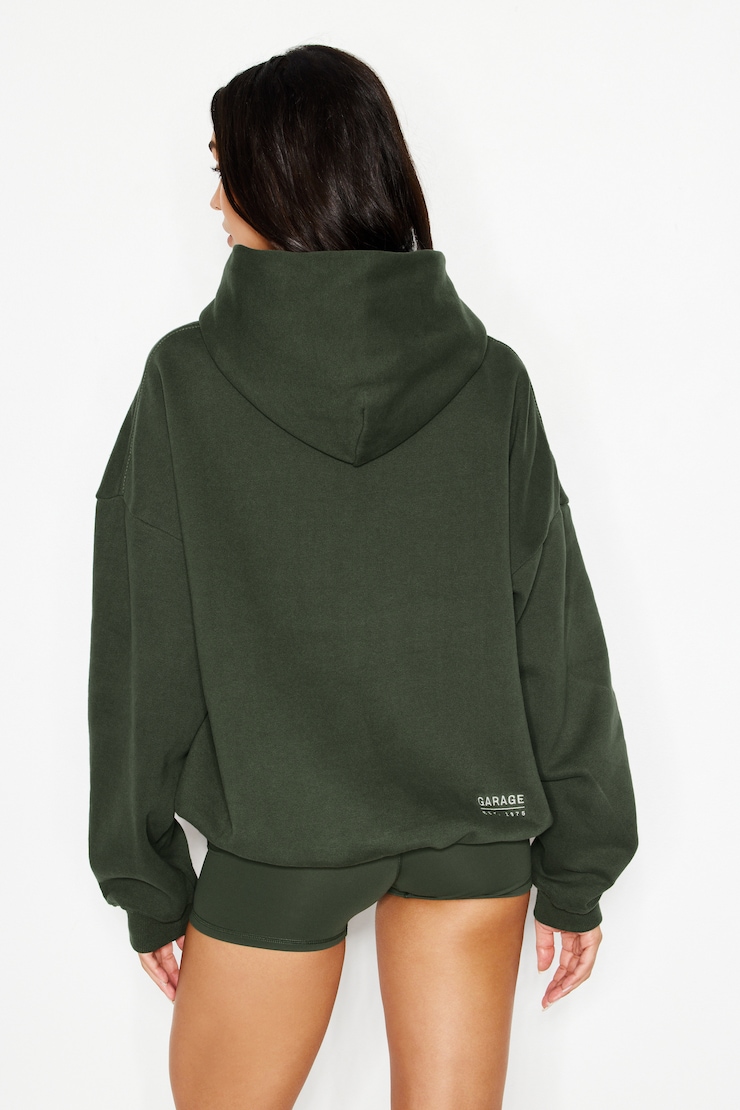 UltraFleece Hoodie, Olive Obsession with GARAGE Logo Art, large