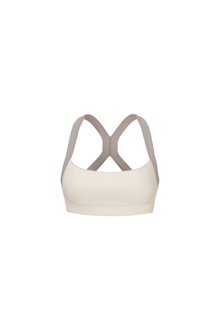 Active Portrait Neck Bra, Coconut Whip Beige/Satellite Beige, large