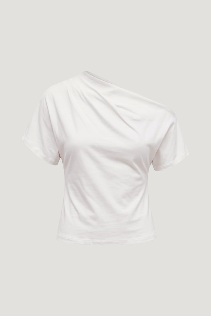 Alexa Cotton Spandex T Shirt Bright White large