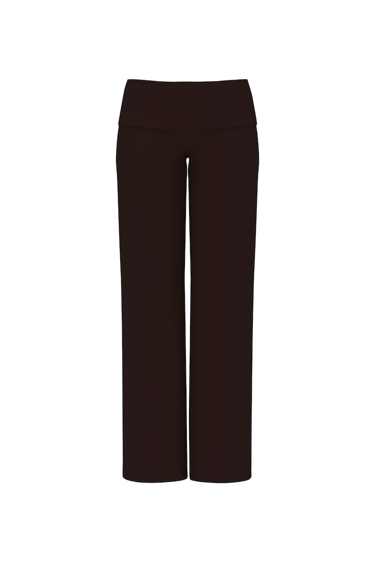 Modal Foldover Pants, Chocolate Mousse Brown, large