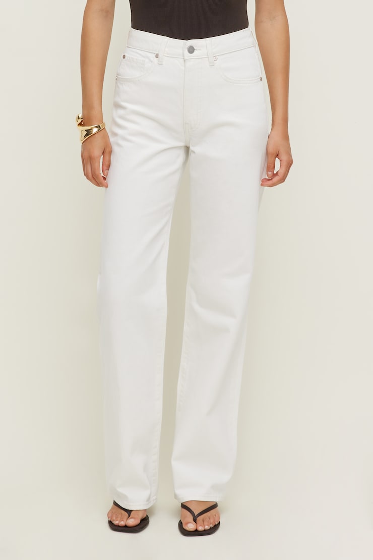 Heidi High Rise Wide Leg Jeans Ecru large