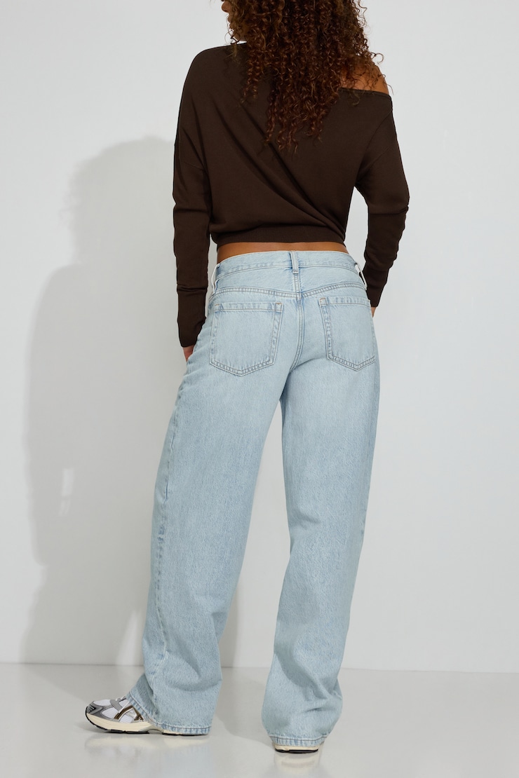 Low Rise Baggy Jeans, Carden Blue, large