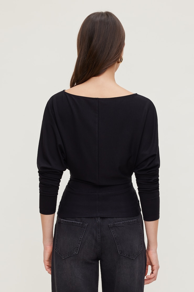 Mira Dolman Sleeve Top Jet Black large