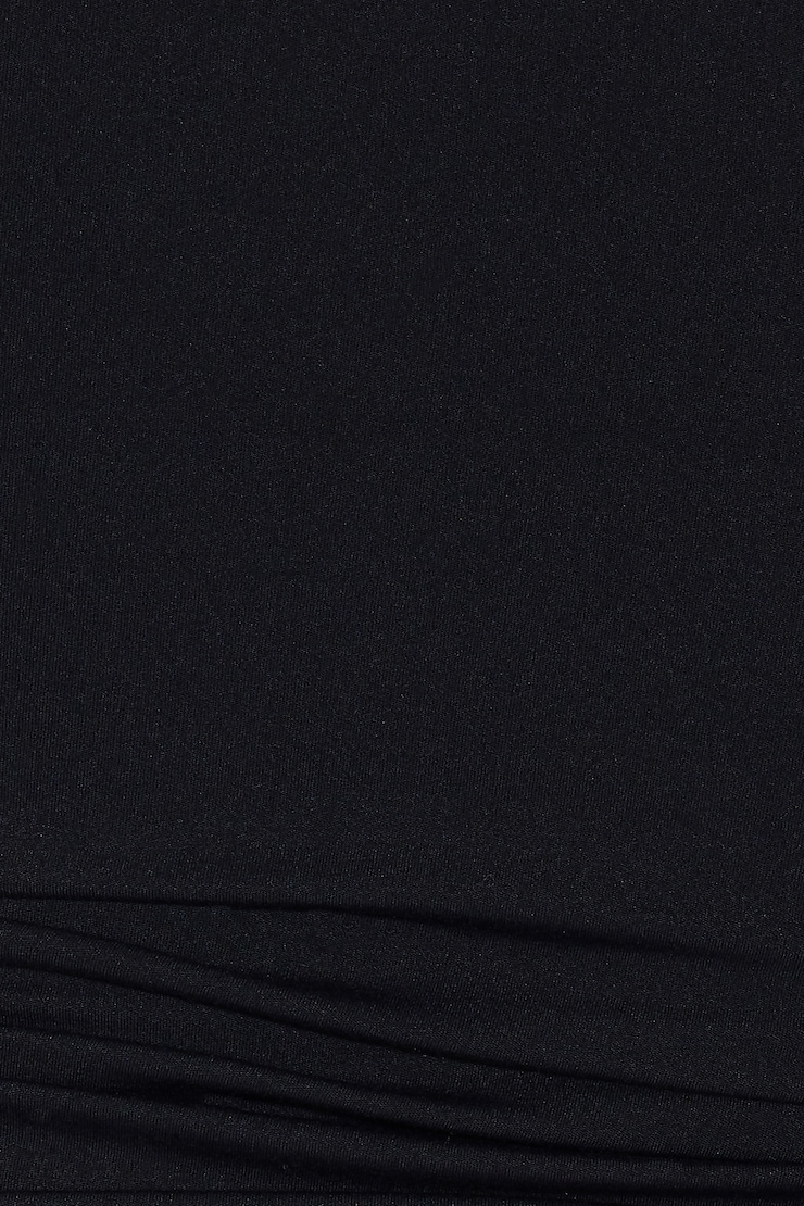 Sleek Plunge Longsleeve Top, Jet Black, large
