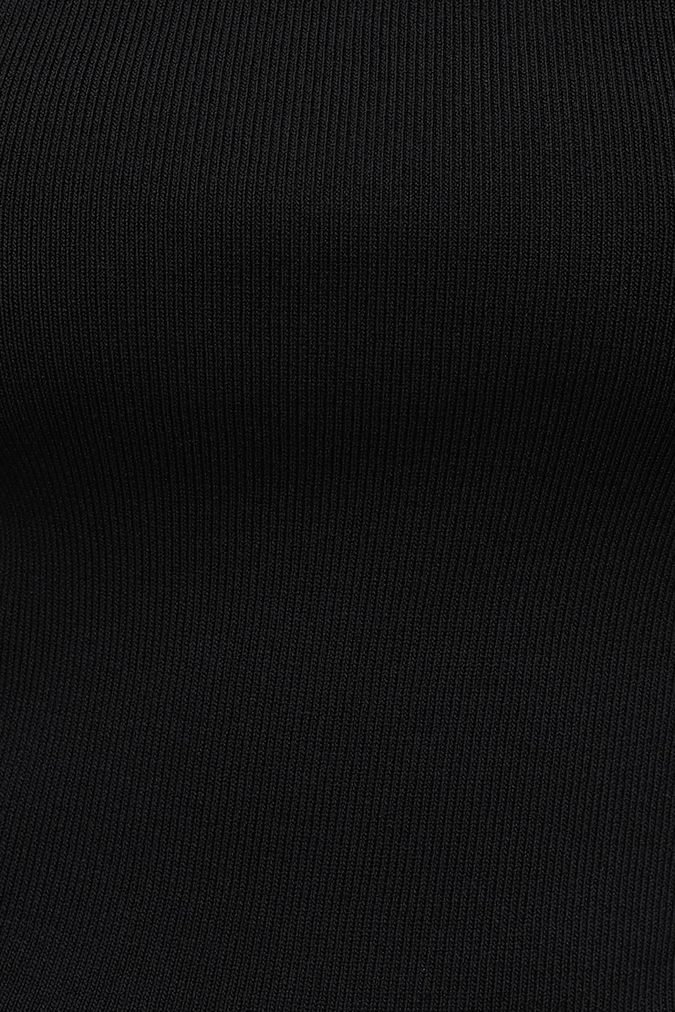 Sheer Opaque Mock Neck Sweater JET BLACK large