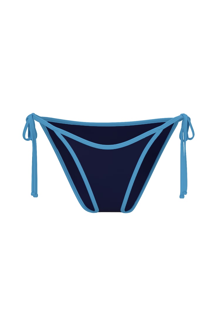 Cheeky Side Tie Bikini Bottom, Blue Depths/Blue Popsicle, large