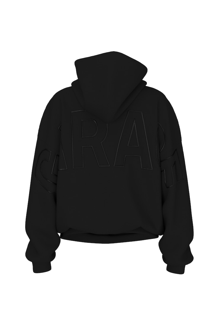 UltraFleece Hoodie, Jet Black with Back Art, large