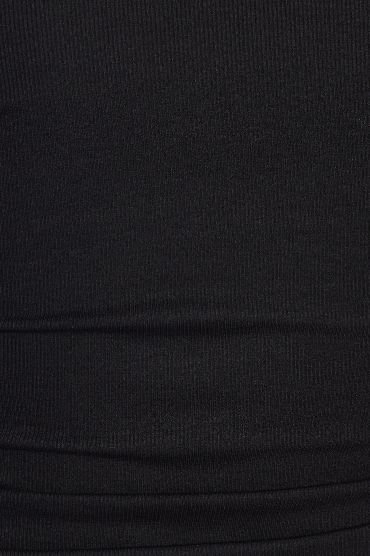 SnatchRib Crewneck Henley Long Sleeve Top, Jet Black, large