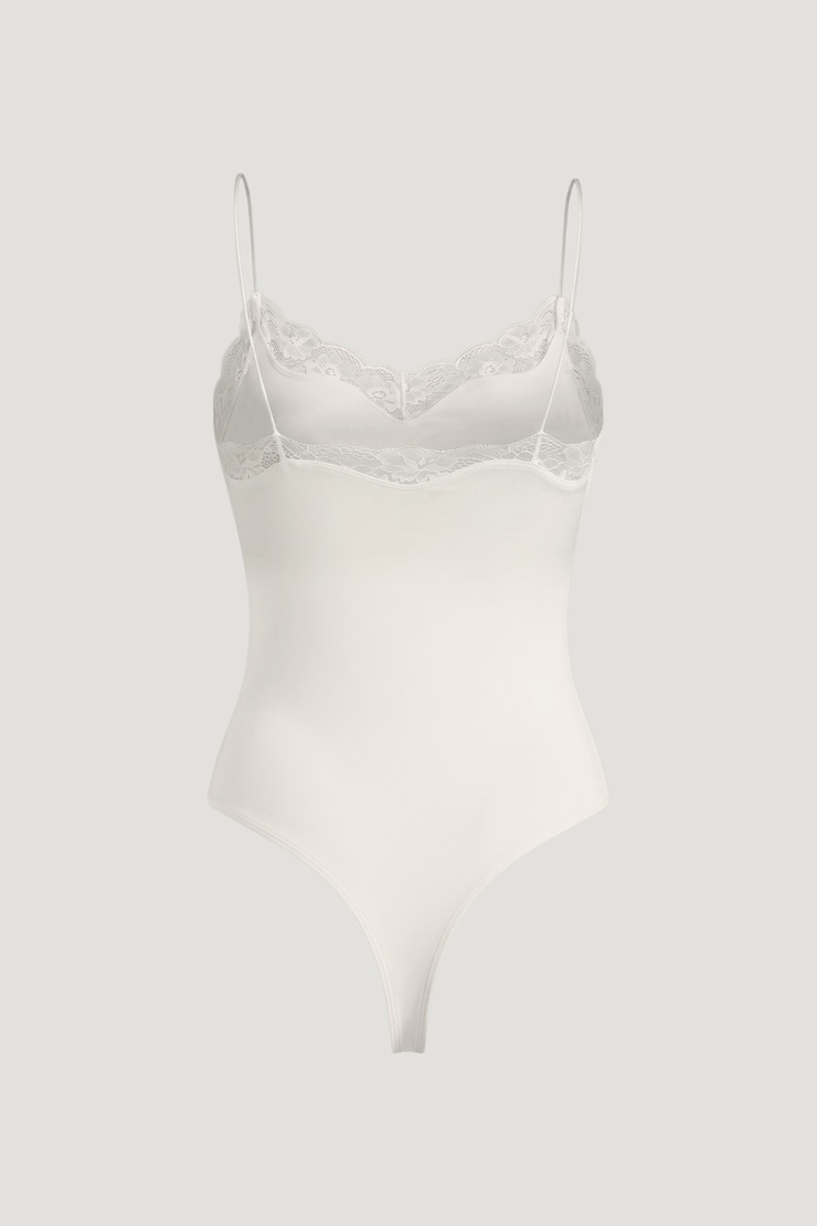 Sculpt Lace Trim Bodysuit Calming Off White large