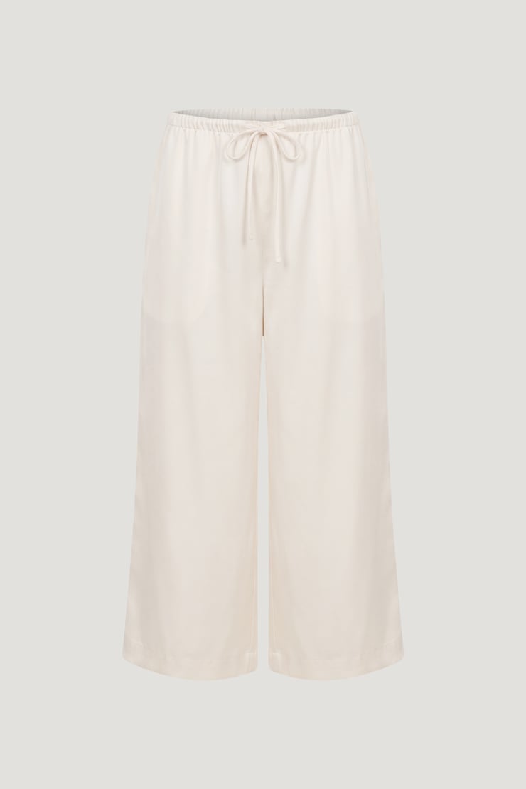 Leo Satin Capri Pants Sea Salt Cream large