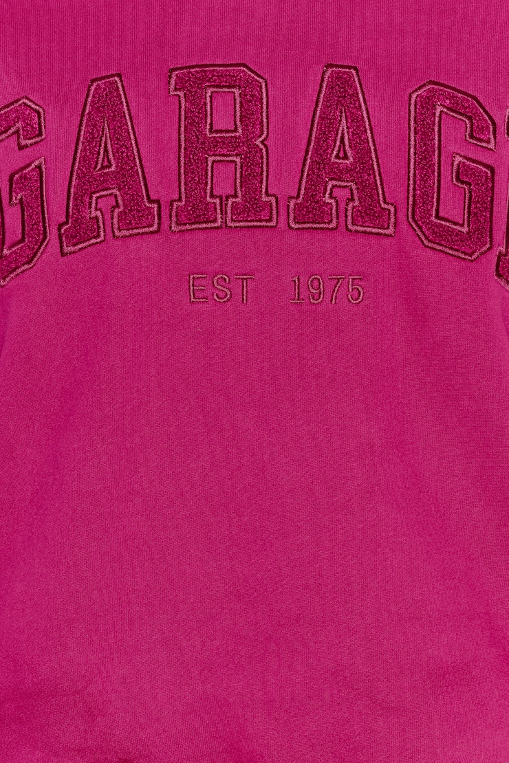 UltraFleece Hoodie, Raspberry Cheeks Pink with Chenille "GARAGE" Logo, large