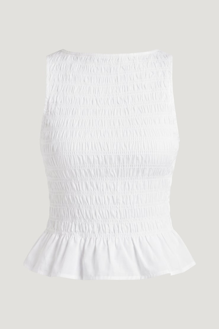 Camisole froncée en popeline
