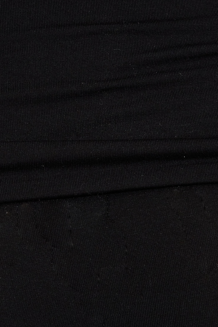 Fold Over Flare Knit Pants, Jet Black, large