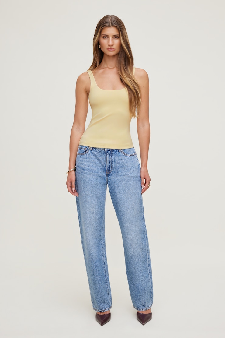 Scoop Neck Tank Top Pale Yellow large