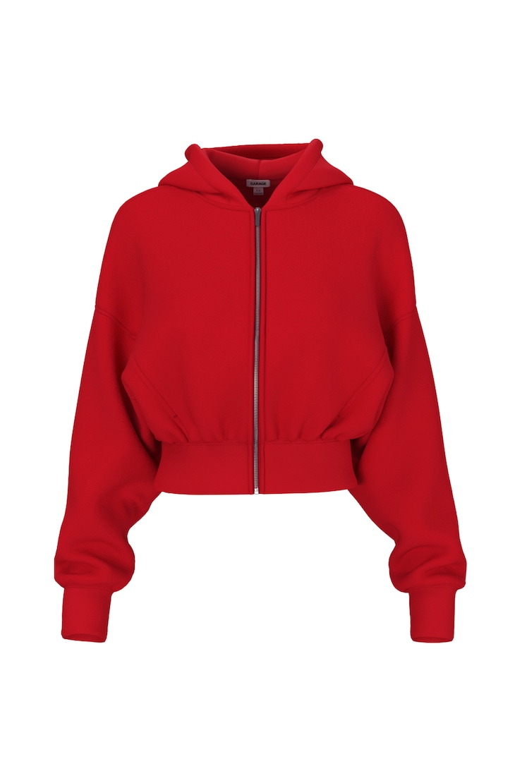 UltraFleece Cotton Zip Hoodie, Scarlet Flame Red, large