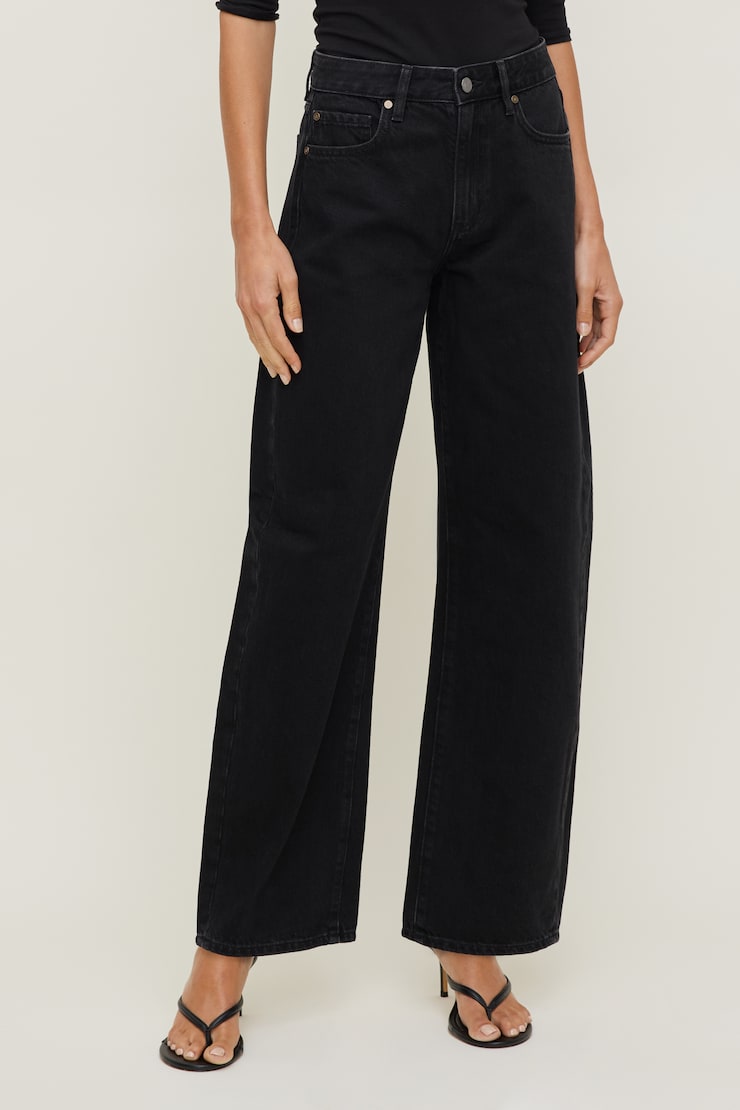 Kennedy High Rise Barrel Leg Jeans Granite Black large