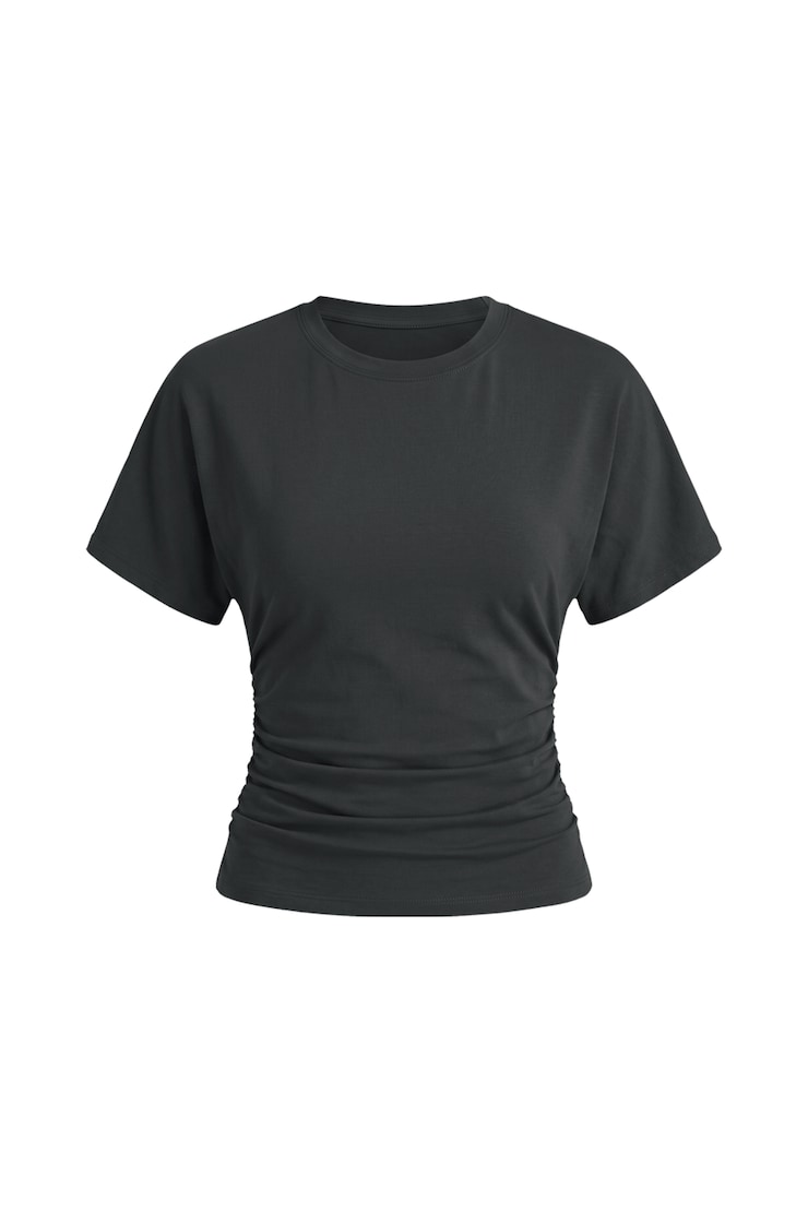 Snatch Waist Dolman T-Shirt, Forged Iron Grey, large