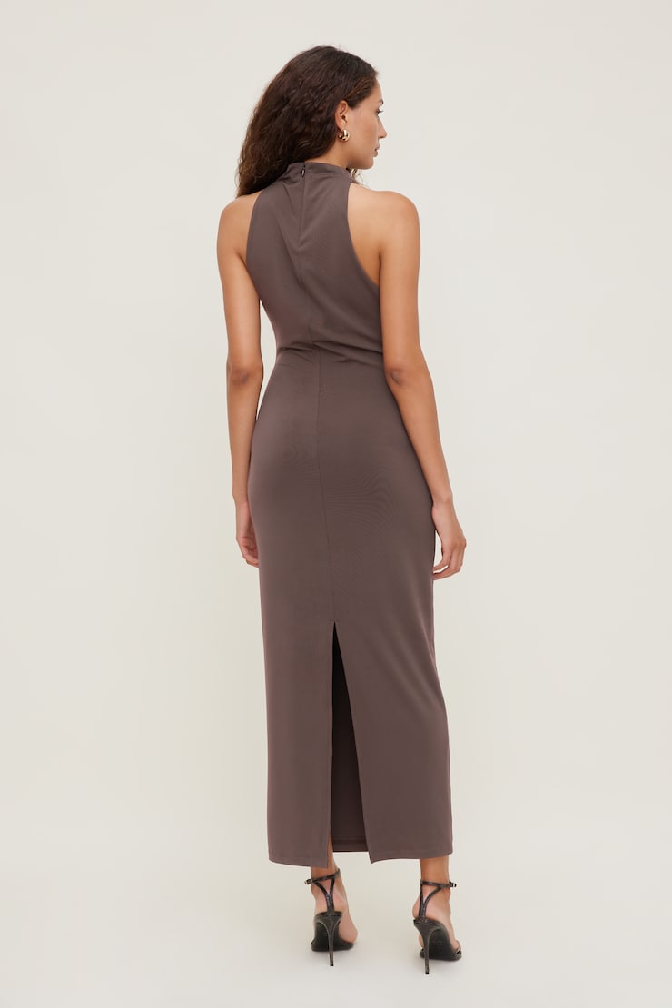 Willow Sculpt Maxi Dress Peppercorn Brown large