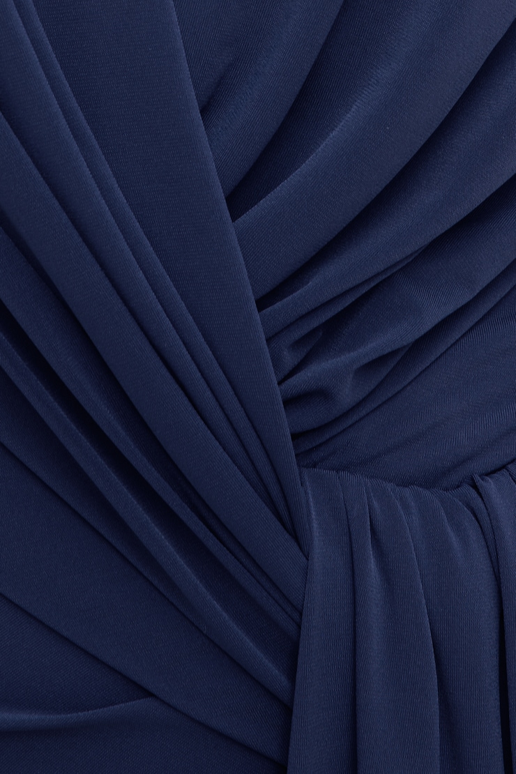 Draped Sash Mini Dress Ocean Cavern Navy large