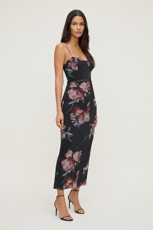 dynamite dresses black friday Livia Satin Midi Dress - Dynamite - Black