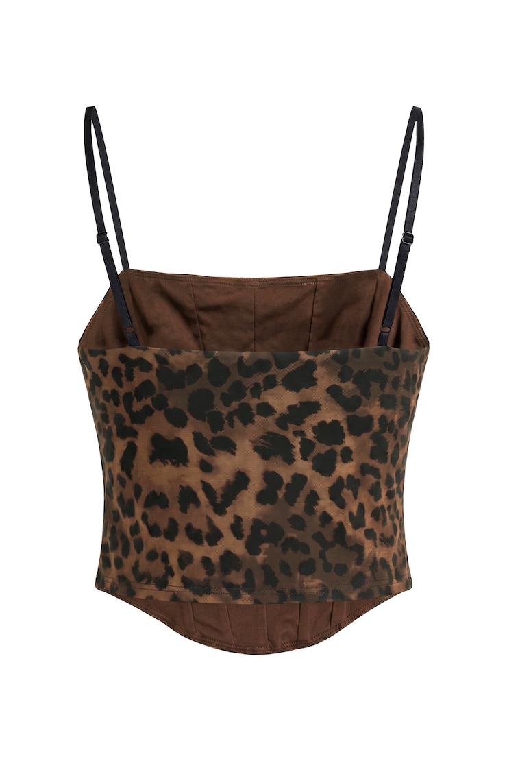 Mesh Bustier Top, Untamed Leopard, large