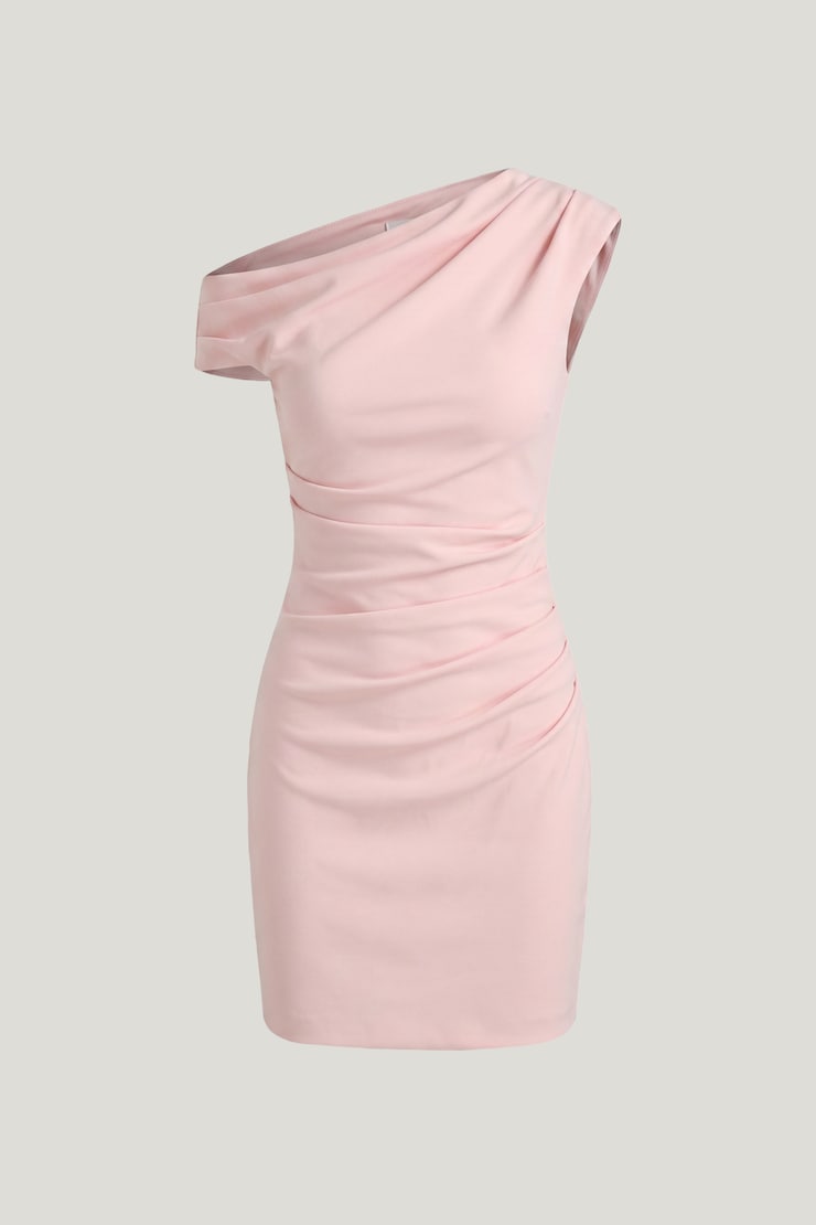 Jana Crepe Mini Dress Pale Lilac Pink large