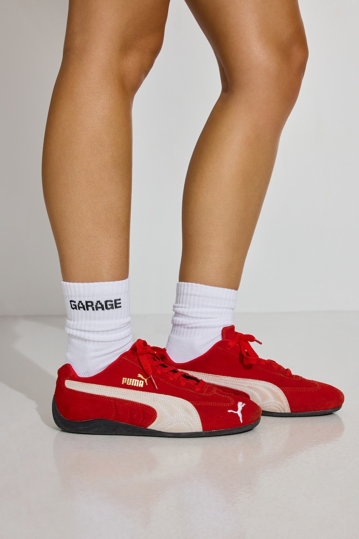 Garage Logo Crew Sock, Black/White, large
