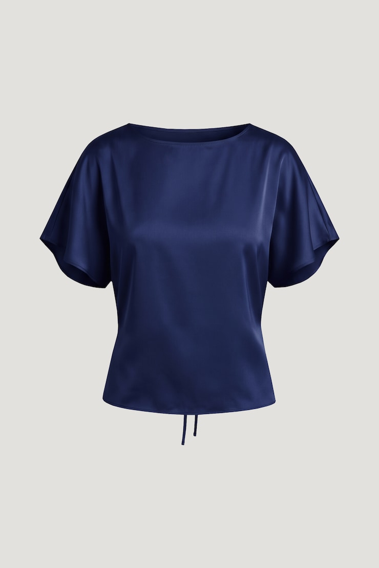 Farra Satin Blouse Ocean Cavern Navy large