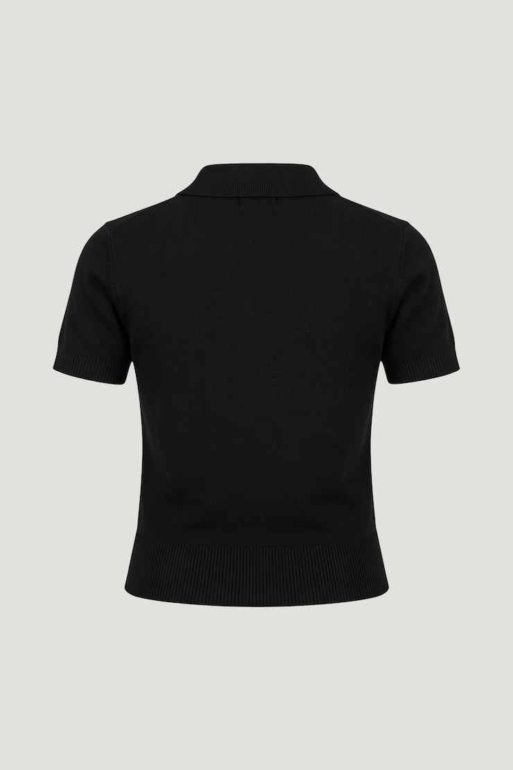 Polo Cardigan Jet Black large