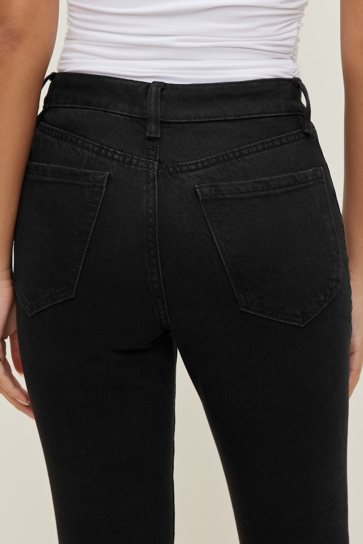 Stretch High Rise Slim Capri Jeans Dark Indigo / Smokey Black large