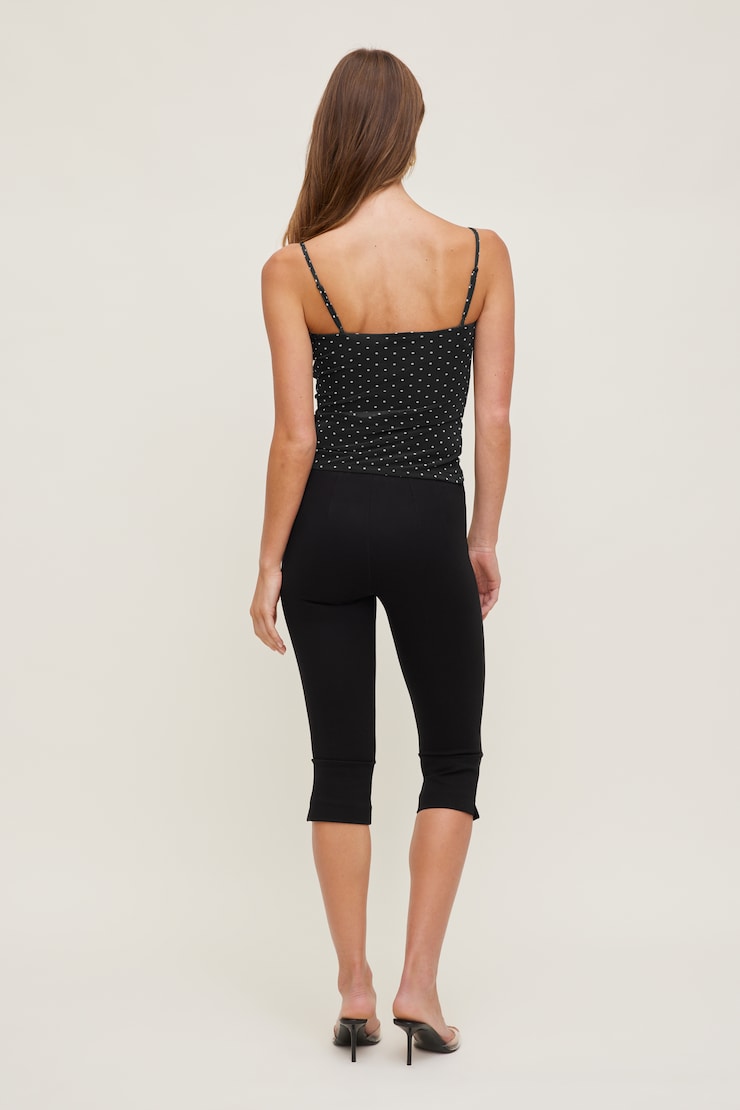 Monet Mesh Top Black w/ White Polka Dots large