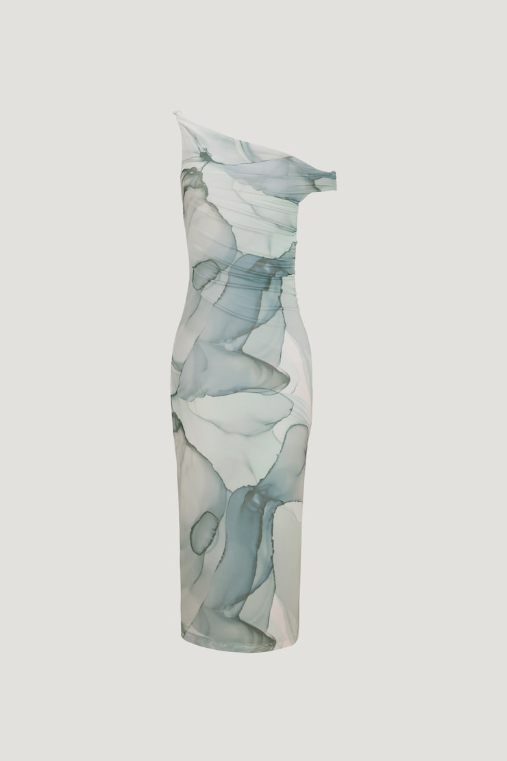Jayde Mesh Midi Dress Blue Marble large