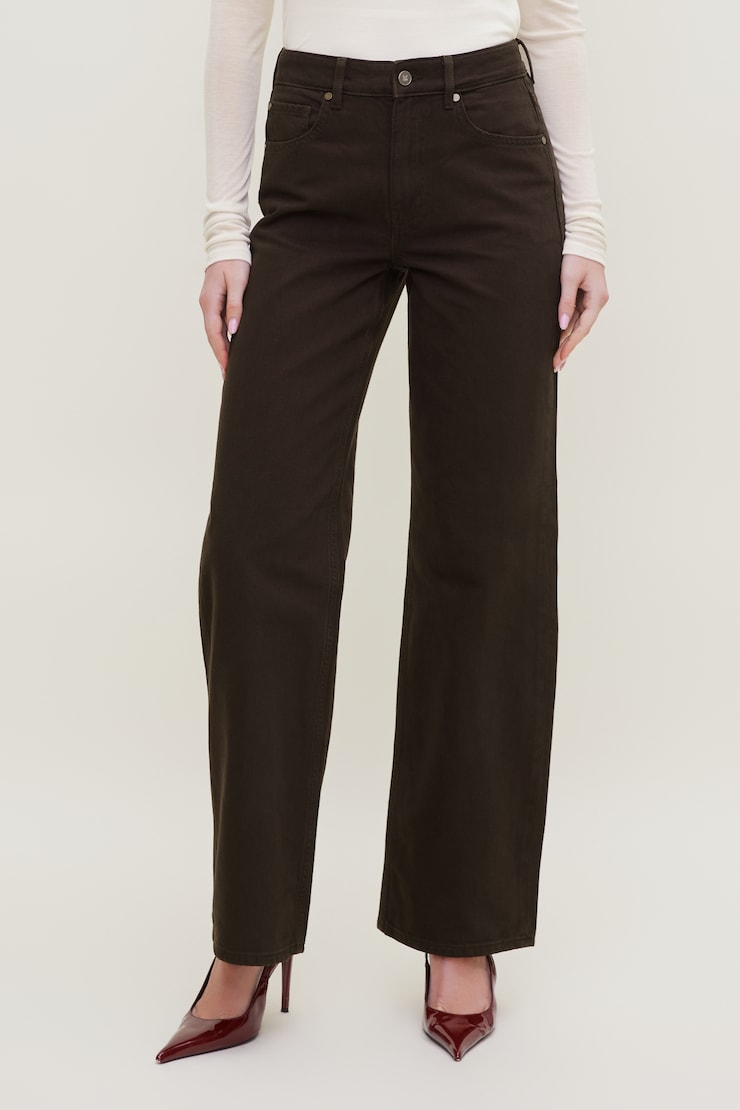 Heidi High Rise Wide Leg Jeans Black Coffee large