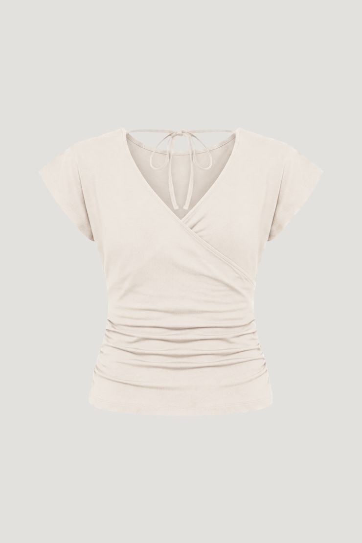Flutter Sleeve Top Sea Salt Cream large