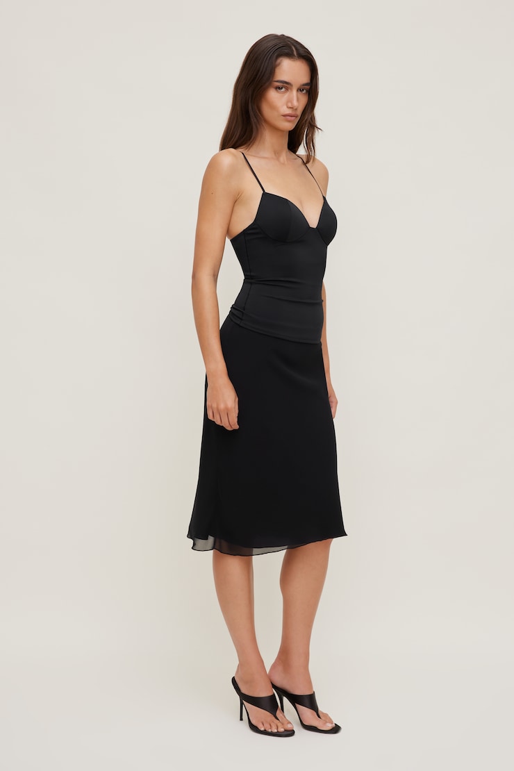 Mindi Padded Bustier Top Jet Black large