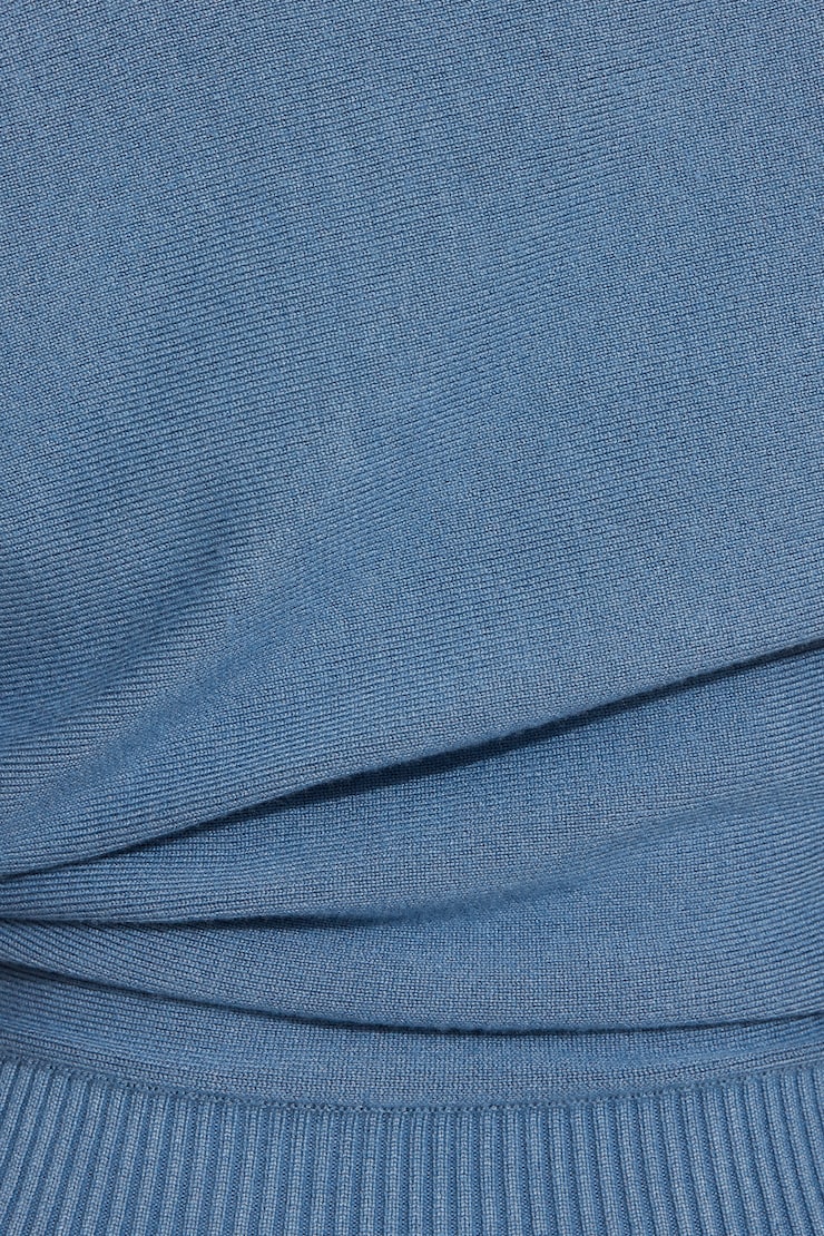 Romi Asymmetric Cinched Waist Sweater , Icon Blue, large