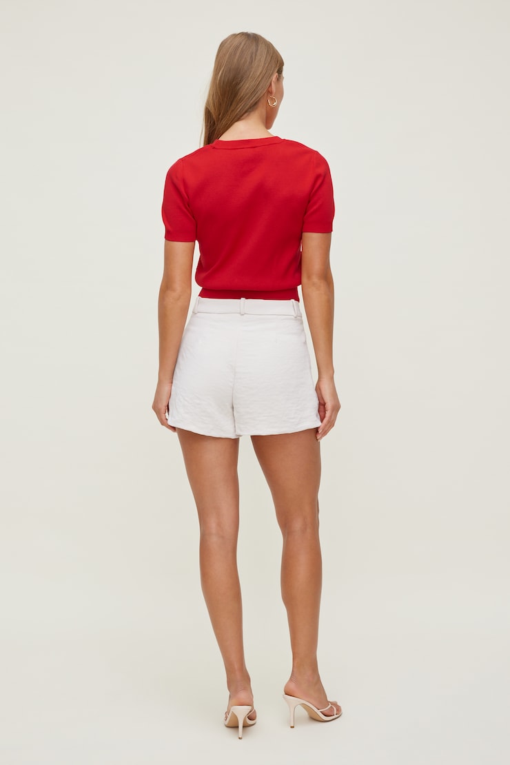 Clara Short Sleeve Sweater High Risk Red large