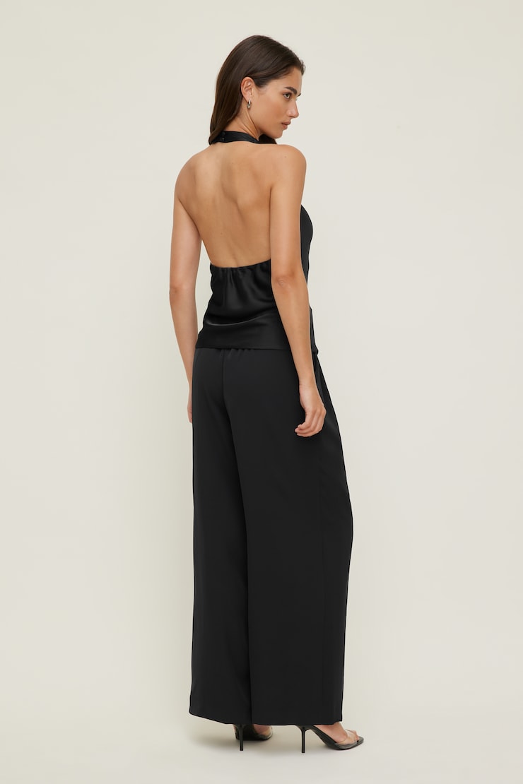 Camila Satin Blouse Jet Black large