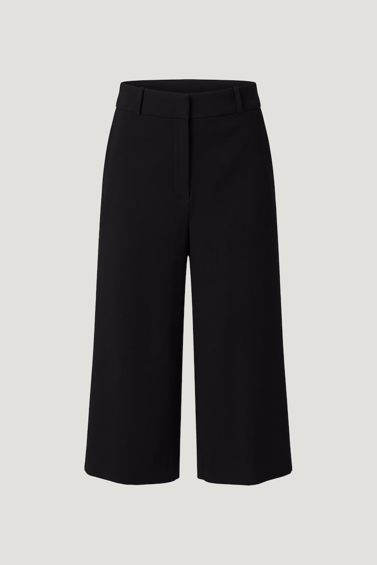 Crepe High Rise Culottes Jet Black large
