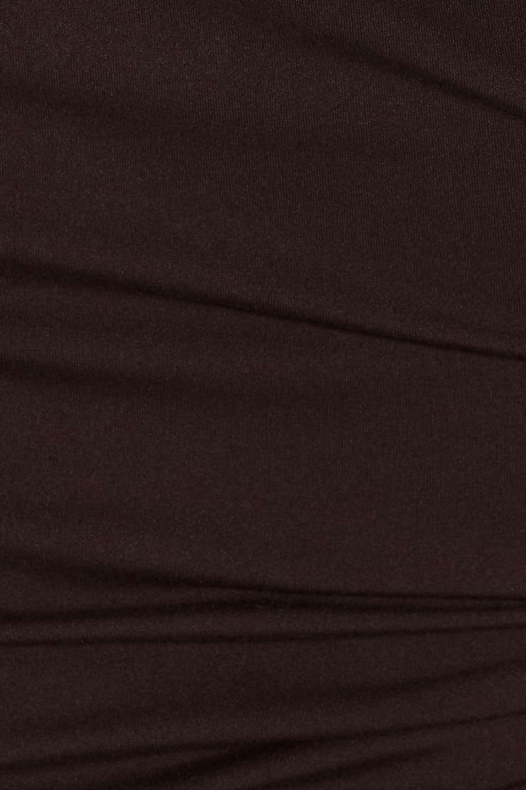 Sleek Plunge T-Shirt, Chocolate Mousse Brown, large