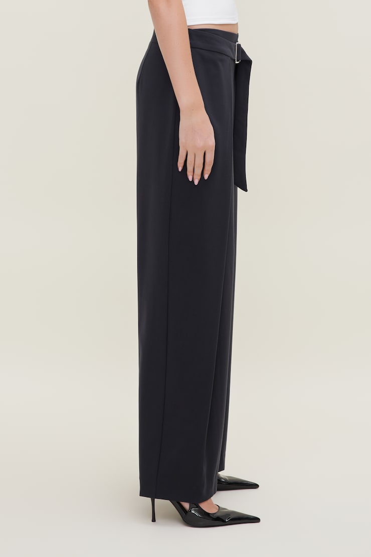 Pantalon à plis Tate Marine puits profond large